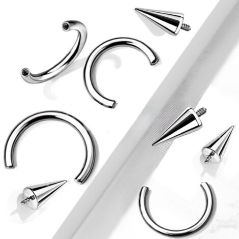 Implant Titanium Horseshoe Barbell with Spikes Internally Threaded - Image 2