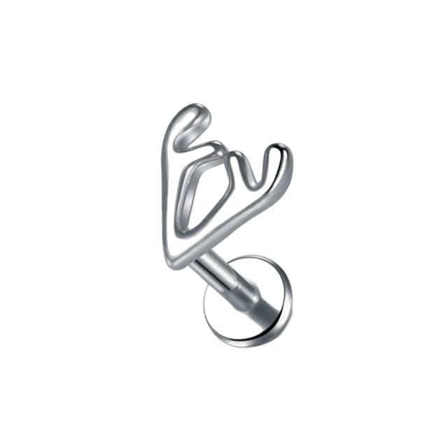 Labret Ear Cartilage Studs with Fun Nature Lovers Tops