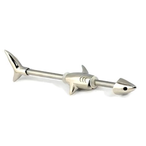 316L Surgical Steel Great White Shark Industrial Barbell plus O-Rings