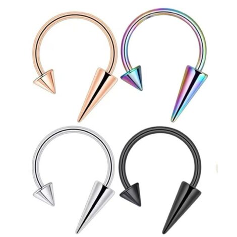 Horseshoe with Spike and Cone Ends Cartilage, Septum, Lip Ring - Image 6
