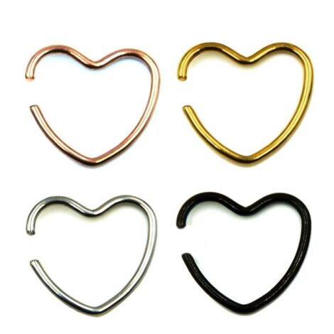Fake Cheater Ear Cartilage Heart Shaped Rings - Image 2