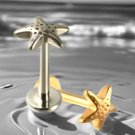 Titanium Starfish Top Labret Internally Threaded - Image 2