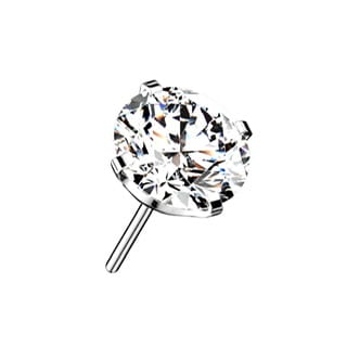 Implant Grade Titanium Thread less Push Pin Prong Set CZ Top - Image 12