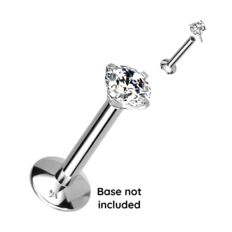 Threadless Push In Pin Tops with Prong Star and Heart CZ - Image 2