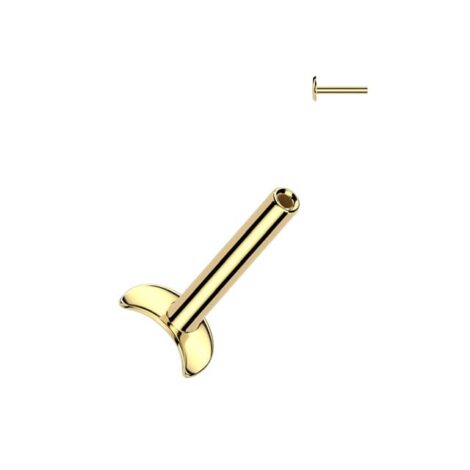 Implant Titanium Threadless Push In Convex Moon Base Labret Pin - Image 3
