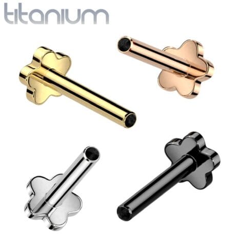 Implant Titanium Threadless Push In Flower Base Flat Back Labret