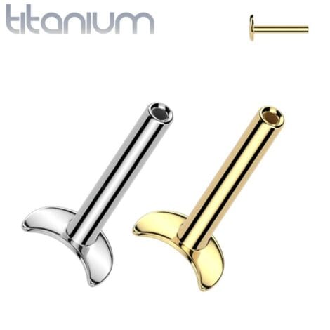Implant Titanium Threadless Push In Convex Moon Base Labret Pin