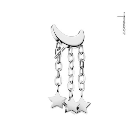 Implant Grade Titanium Threadless Push In Crescent Moon Top With 3 Star Dangle - Image 2
