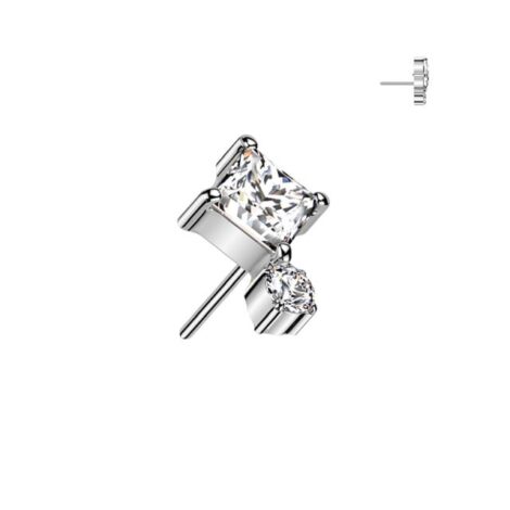 Implant Grade Titanium Threadless Push In Diamond and Round CZ Top - Image 6