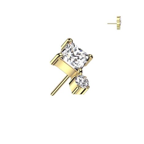 Implant Grade Titanium Threadless Push In Diamond and Round CZ Top - Image 4