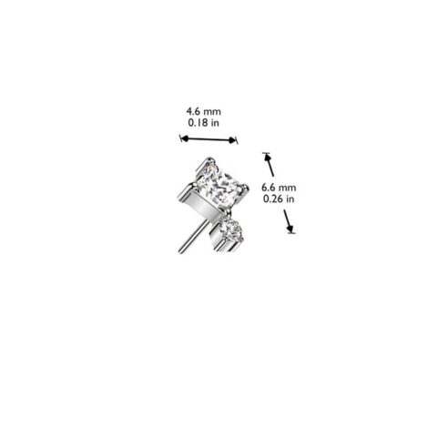 Implant Grade Titanium Threadless Push In Diamond and Round CZ Top - Image 8