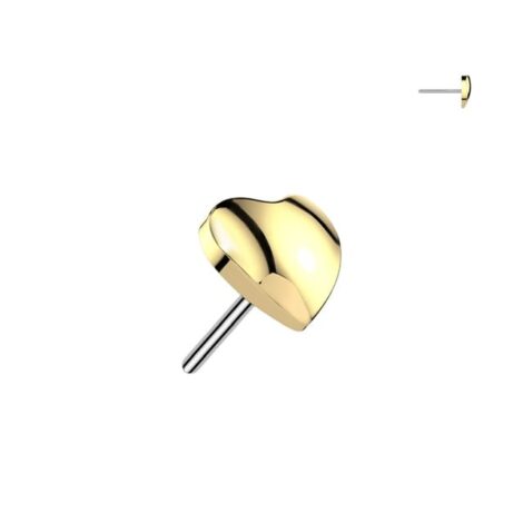 Implant Grade Titanium Threadless Push In Rounded 3D Heart Top - Image 3