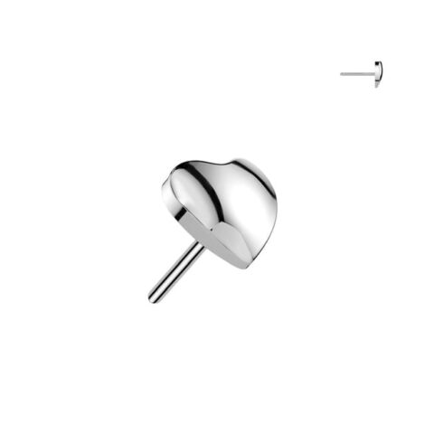 Implant Grade Titanium Threadless Push In Rounded 3D Heart Top - Image 4