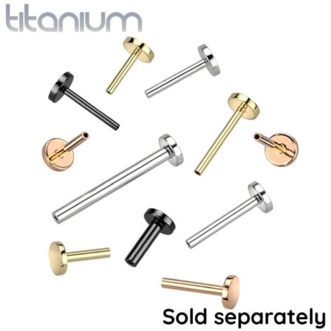 Implant Grade Titanium Threadless Push In Moon Top With Diamond CZ Dangle - Image 6
