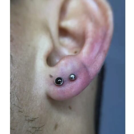 Titanium ASTM Labret Stud with Stone Top Internal Threading - Image 7