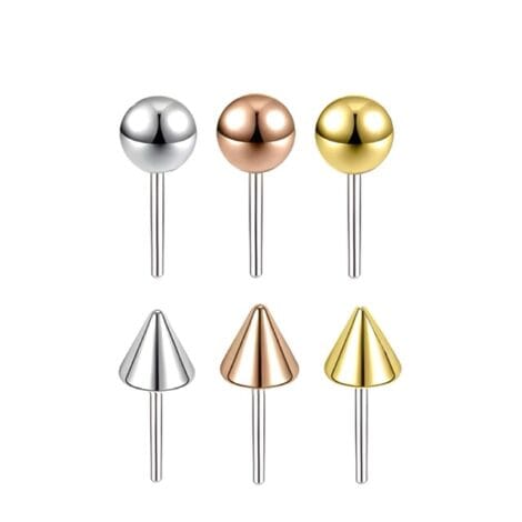 Threadless Push In Pin Cone or Ball Tops