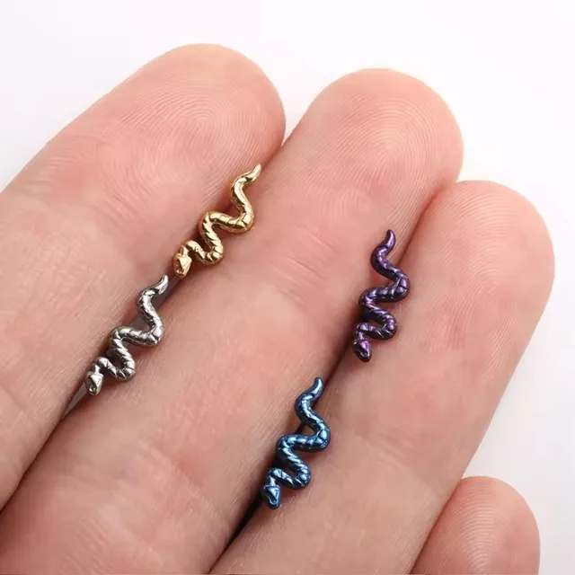 ASTM Titanium Labret with Snake Top Internally Threaded