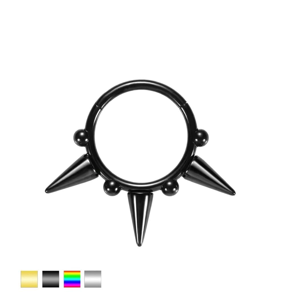 Hinged Segment Ring Lined with Spikes and Micro Balls