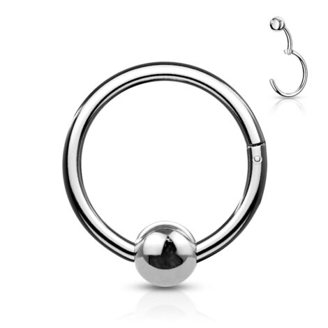 Hinged Segment Ring Hoop With Fixed Ball - Image 8