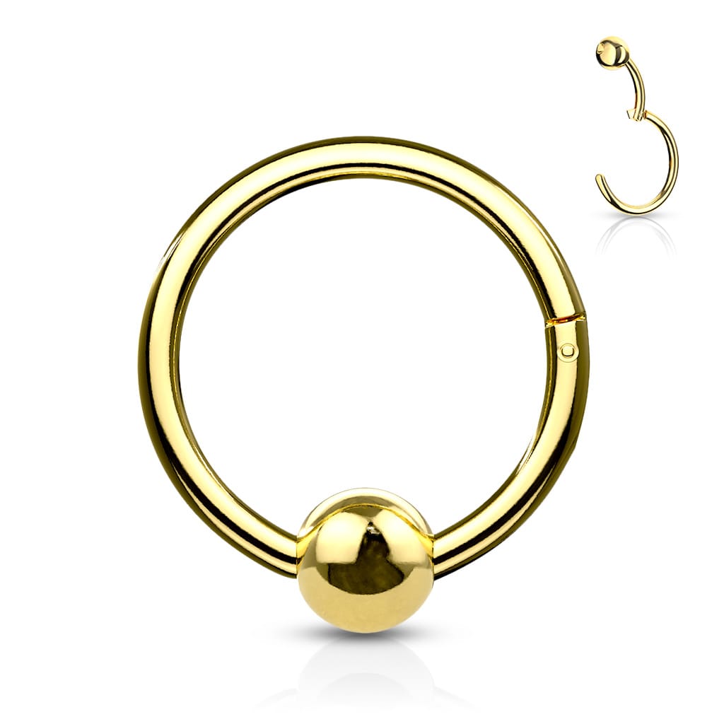 Hinged Segment Ring Hoop With Fixed Ball