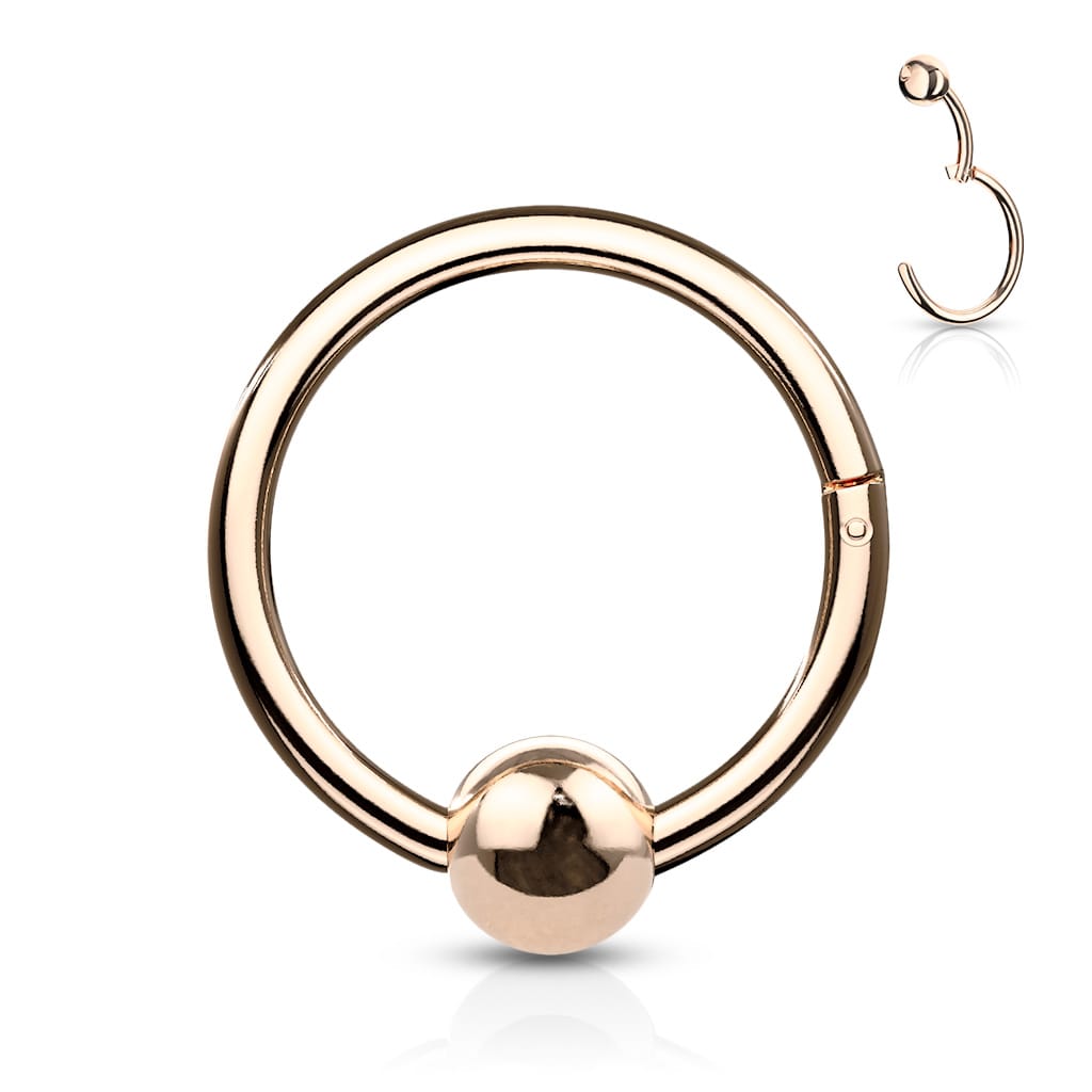 Hinged Segment Ring Hoop With Fixed Ball