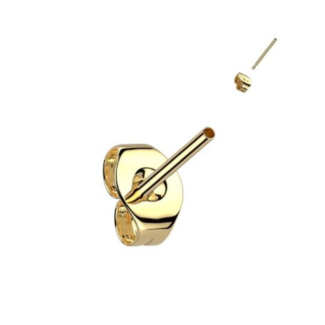 Implant Grade Titanium Threadless Push In Earring Post Pairs With Butterfly Back - Image 3
