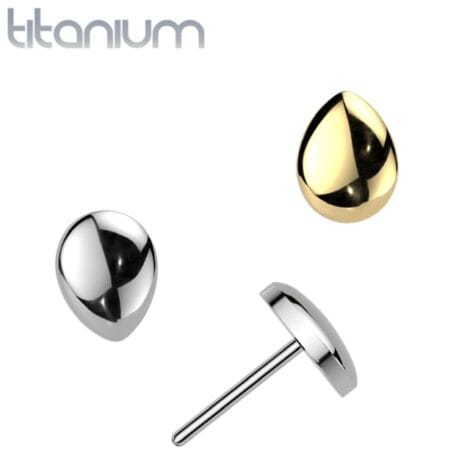 Implant Grade Titanium Threadless Push In Rounded Teardrop Top