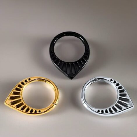 Hinged Segment Ring with Teardrop Open Fan Design - Image 3