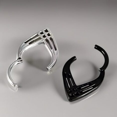 Hinged Segment Ring with Open Criss Cross Chevron Design - Image 3