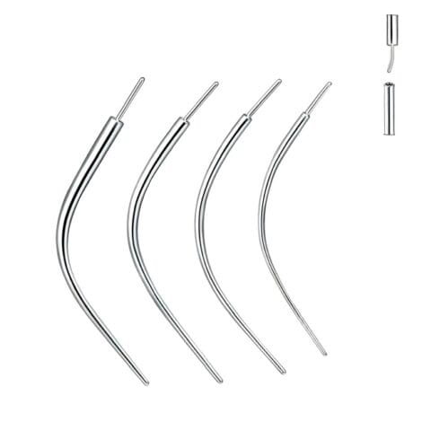 2PC Set Push Pin Curved Insertion Tapers for Threadless Jewellery