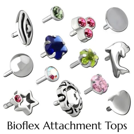 BioFlex Labret Cartilage Stud Threadless Push-In Base - Image 2