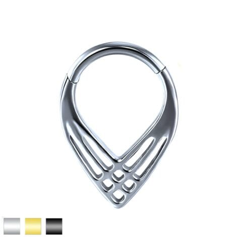 Hinged Segment Ring with Open Criss Cross Chevron Design