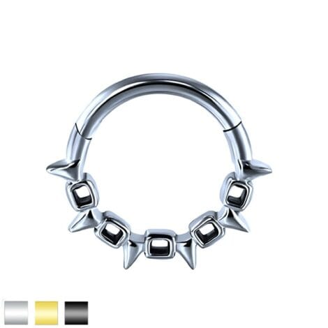 Hinged Segment Ring with Micro Square and Spike Links