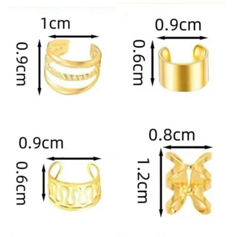 Ear or Hair Cuff Bendable 8PC Set of Rings - Image 4