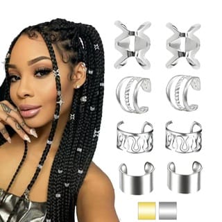 Ear or Hair Cuff Bendable 8PC Set of Rings