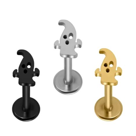Labret Ear Cartilage Studs with Spooky Halloween Tops Threaded - Image 2