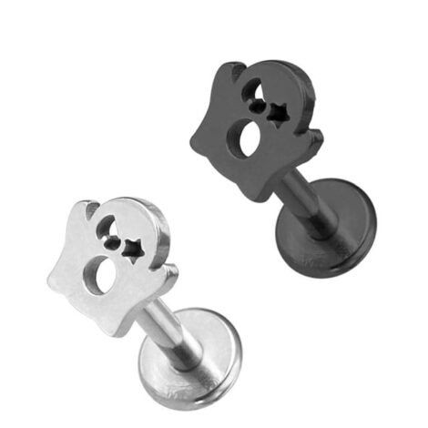 Labret Ear Cartilage Studs with Spooky Halloween Tops Threaded - Image 9