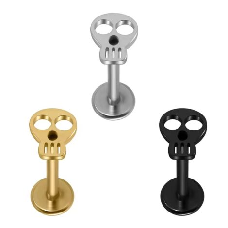 Labret Ear Cartilage Studs with Spooky Halloween Tops Threaded - Image 5