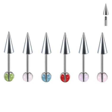Claw Set Gem Ball and Spike Ends Barbell, Helix Lobe Earring