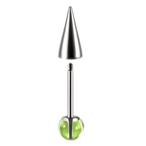 Claw Set Gem Ball and Spike Ends Barbell, Helix Lobe Earring - Image 3