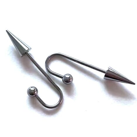 Spike and Ball Floating Linked Industrial Barbell 2 Piece Set - Image 4