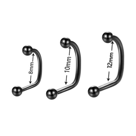 16G Lippy Loop Labret with Balls Lip Rings in Anodised Colours - Image 2