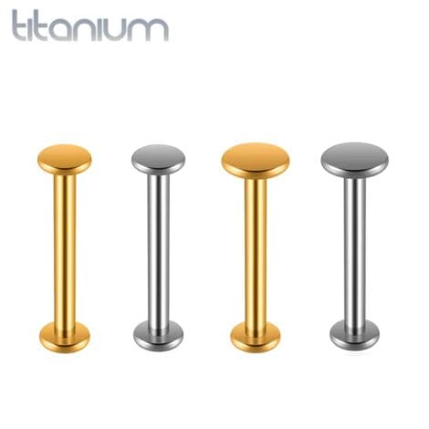 ASTM Titanium Tongue Barbell with Flat Ends Internally Threaded