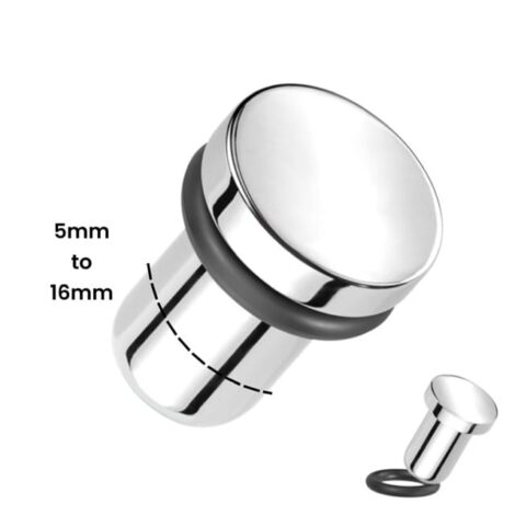 Steel Single Flare Flathead Ear Plug Pairs with Black O-ring - Image 6