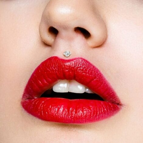 Labret Cartilage Stud with Threadless Push In Prong Star Heart Square CZ - Image 3