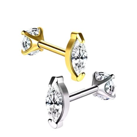18G Barbell with Zircon, Star and Butterfly Ends Internal Thread - Image 3