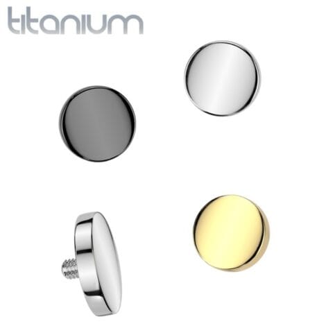 Implant Grade Titanium Flat Round Top Dermal/ Spare Internally Threaded