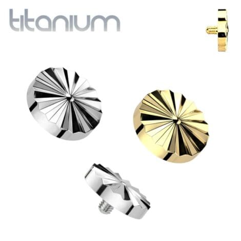 Implant Grade Titanium Diamond Cut Round Top Dermal/ Spare Internally Threaded