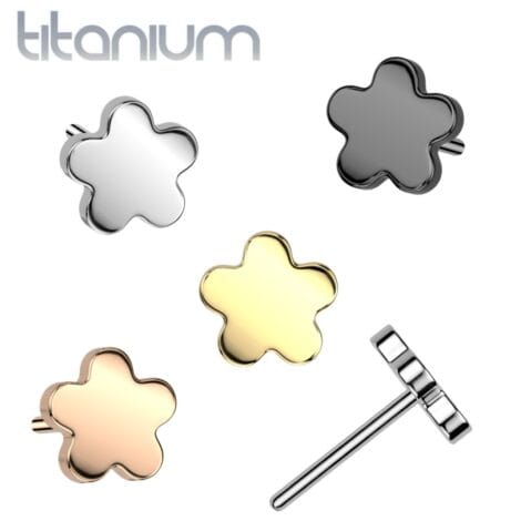 Implant Grade Titanium Threadless Push In Flat Flower Top
