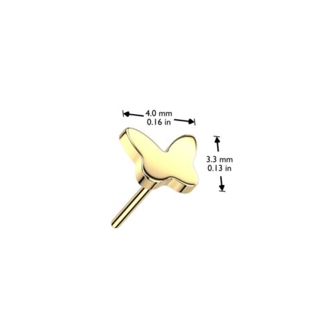 Implant Grade Titanium Threadless Push In Flat Butterfly Top - Image 2